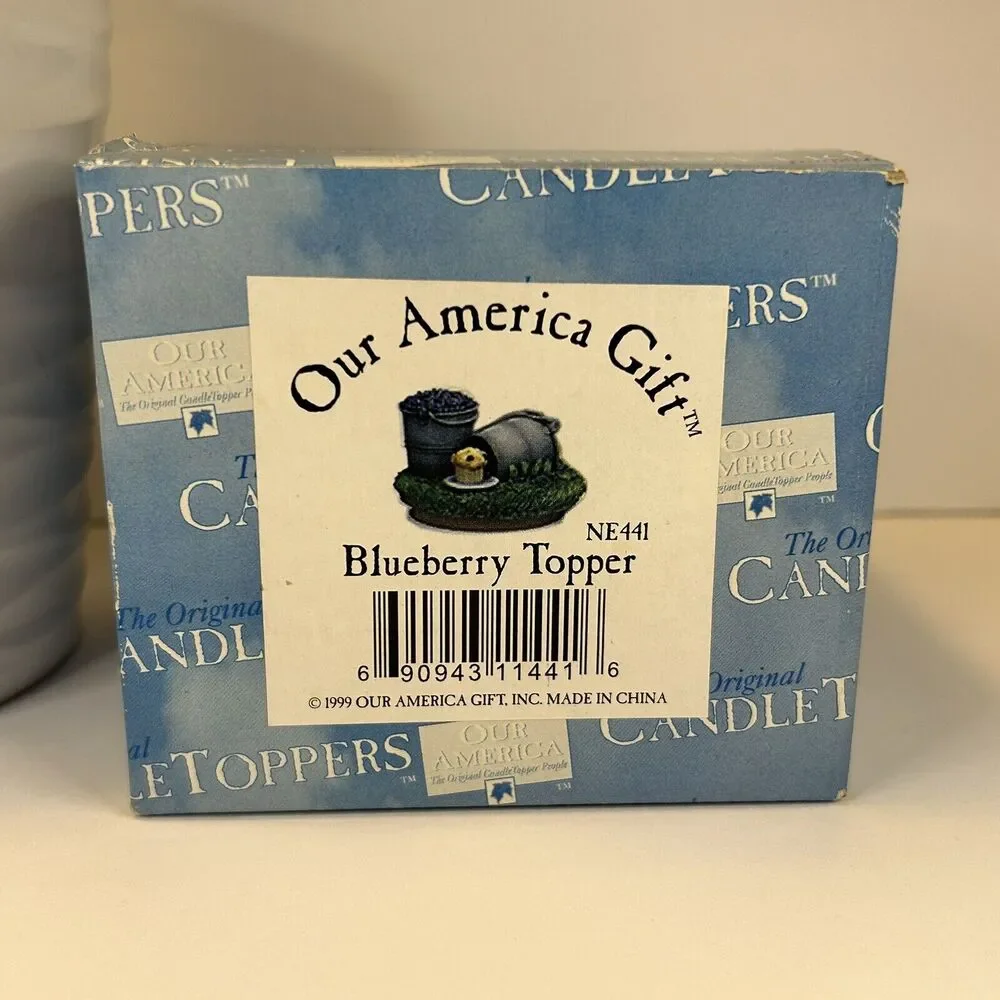 Vintage 1999 Blueberry 3” Candle Topper Our America Gift, New In Box‎